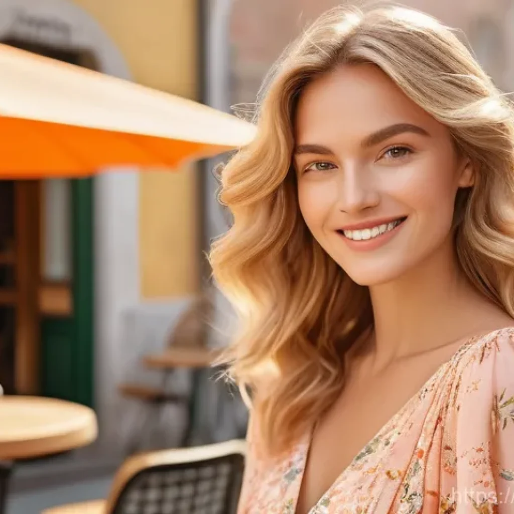 퍼스널 컬러에 맞는 염색약 추천 - A radiant Italian woman, embodying the "Primavera" (Spring) season, is captured in a soft focus, bat...