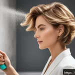 Home 23 단발머리 스타일링 제품 추천 - A stylish woman with short hair styled in a natural, textured look using light-hold, water-based hai...